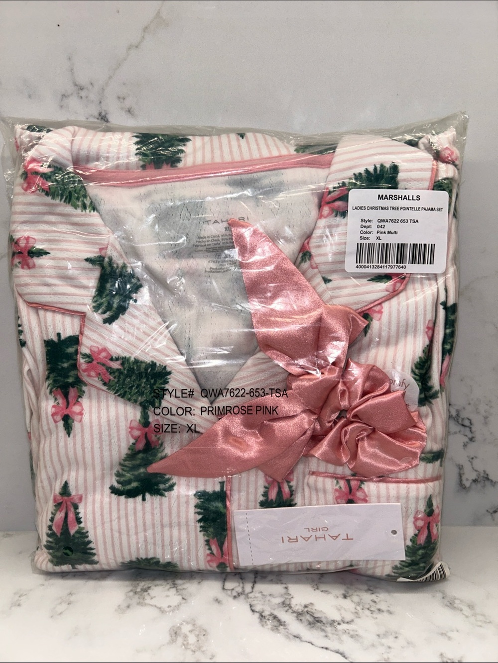 Tahari Girl Mommy & Me Matching Holiday Tree with Bows Pajama Set XL